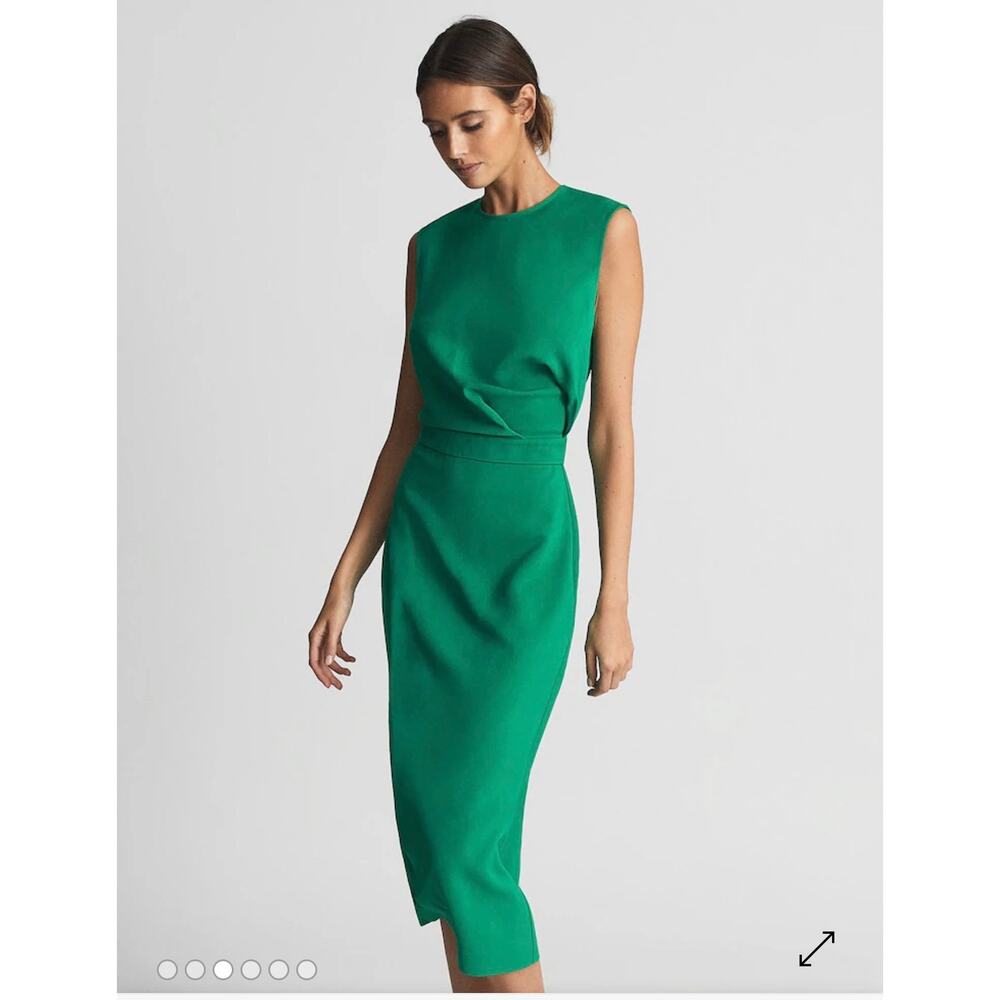 REISS Layla Bodycon Dress in Green Size 4 NWT - Picture 3 of 15